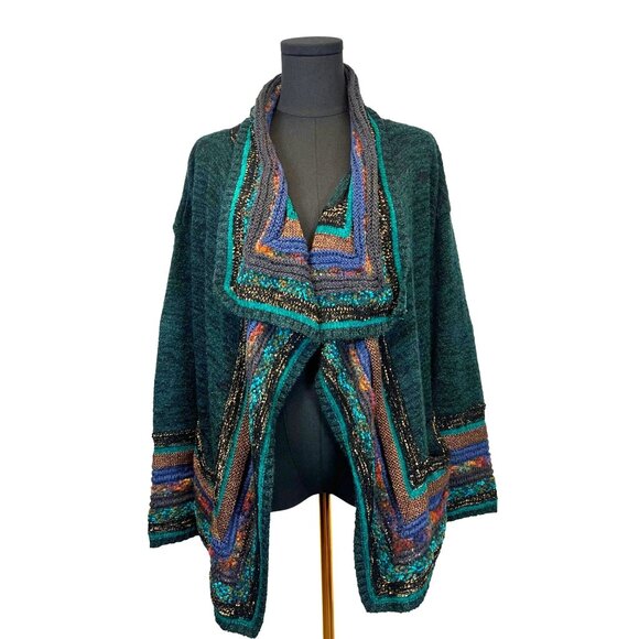 Curio New York Women's Open Front Cardigan Size Small Boho Art to Wear Soft - Picture 1 of 10